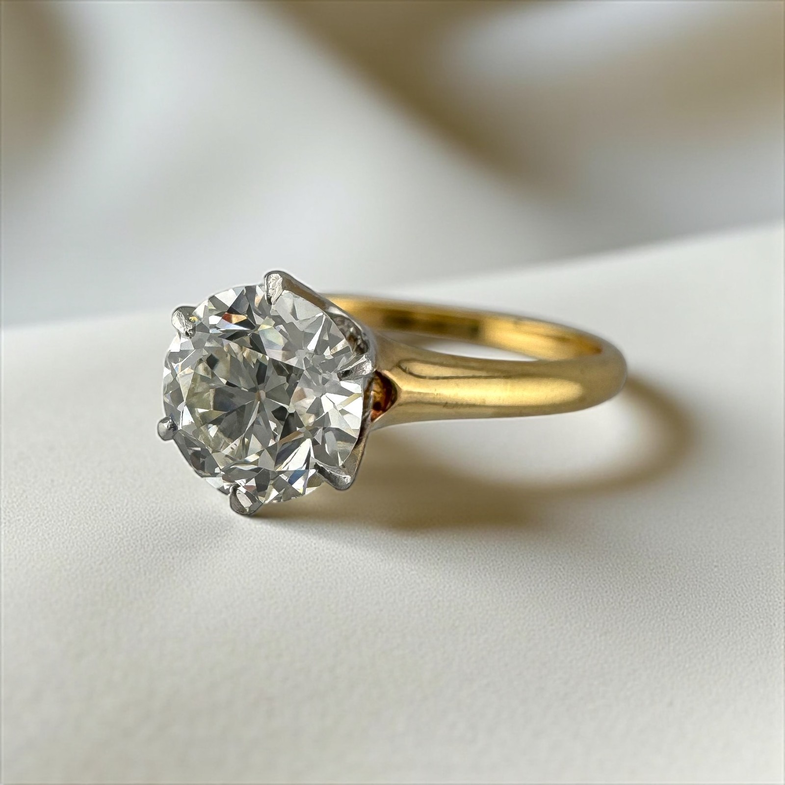 Stunning Antique 1.28ct Old European Cut Diamond Solitaire Ring in 14K Gold