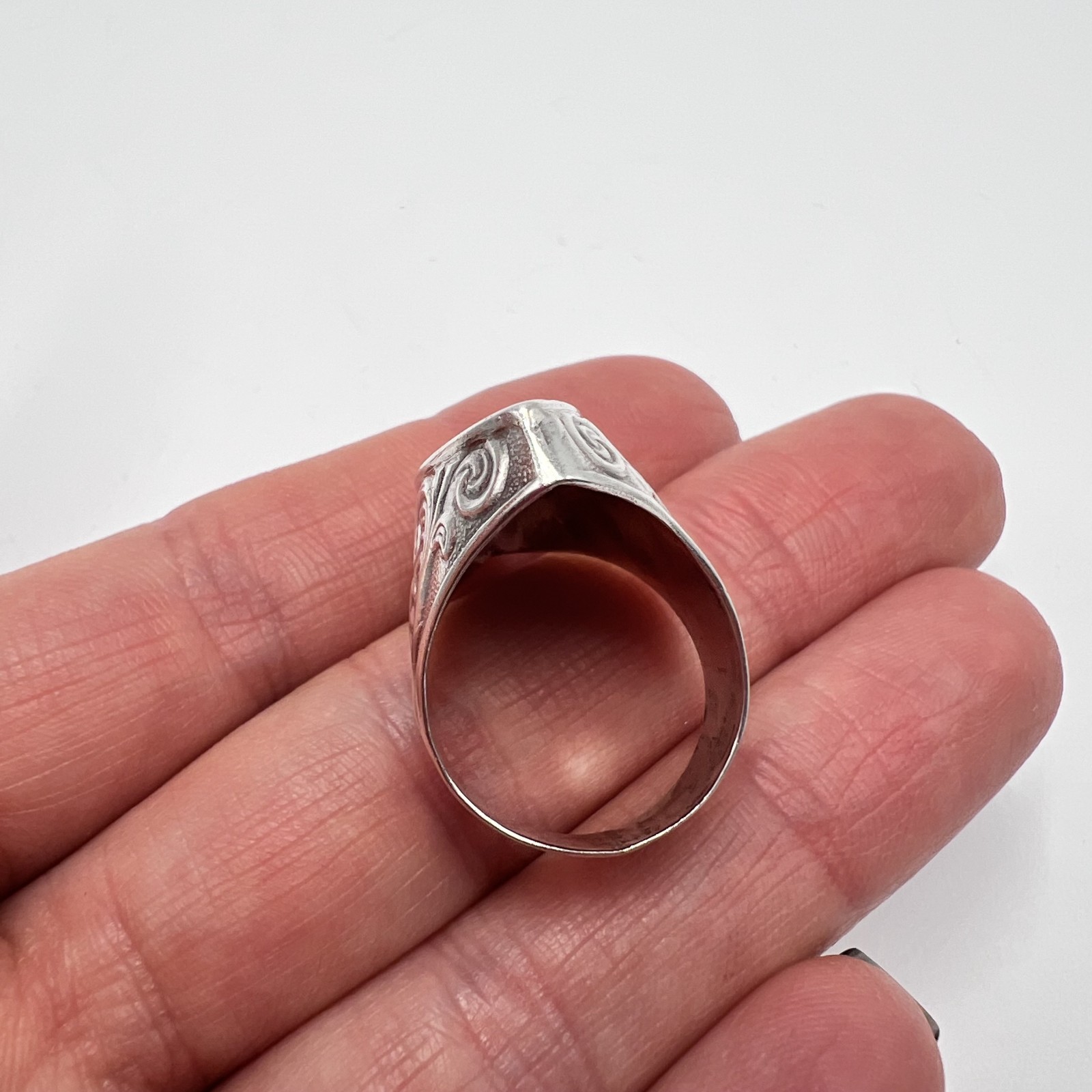 Vintage USSR Sterling Silver 875 Ring Soviet Jewelry Men’s Stamp Size 6.5 US