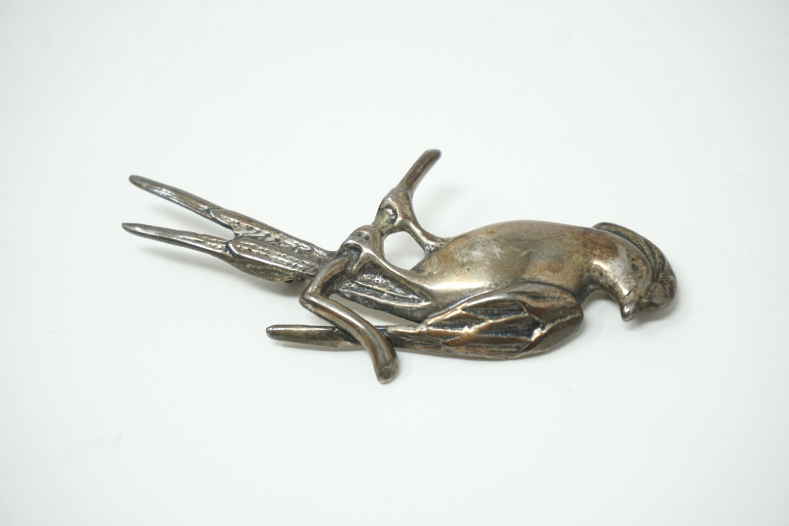 Vintage 925 Sterling Silver Quetzal Brooch Pin Guatemala Bird Parrot Stamped 10g