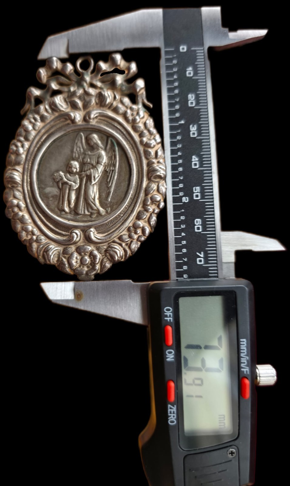 Fine Antique 19Th Century Art Nouveau Silver Divine Protection Pendant Ca 1890
