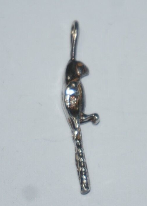VTG Perched Macaw Parrot Bird Charm Bracelet Charm 925 Sterling Silver
