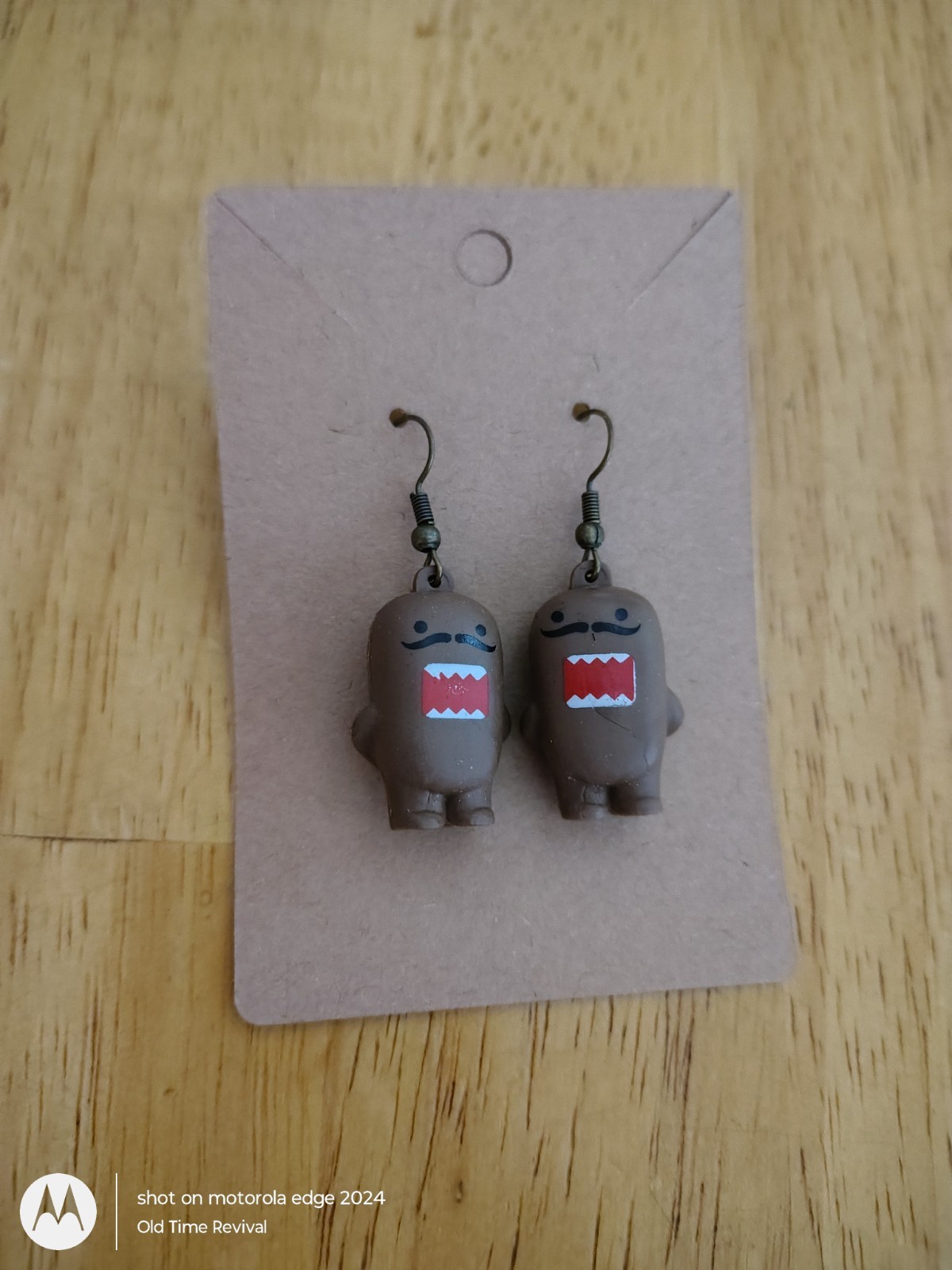 Domo Kun Mustache Vending Machine Toy Charm Handmade Dangle Drop Hook Earrings