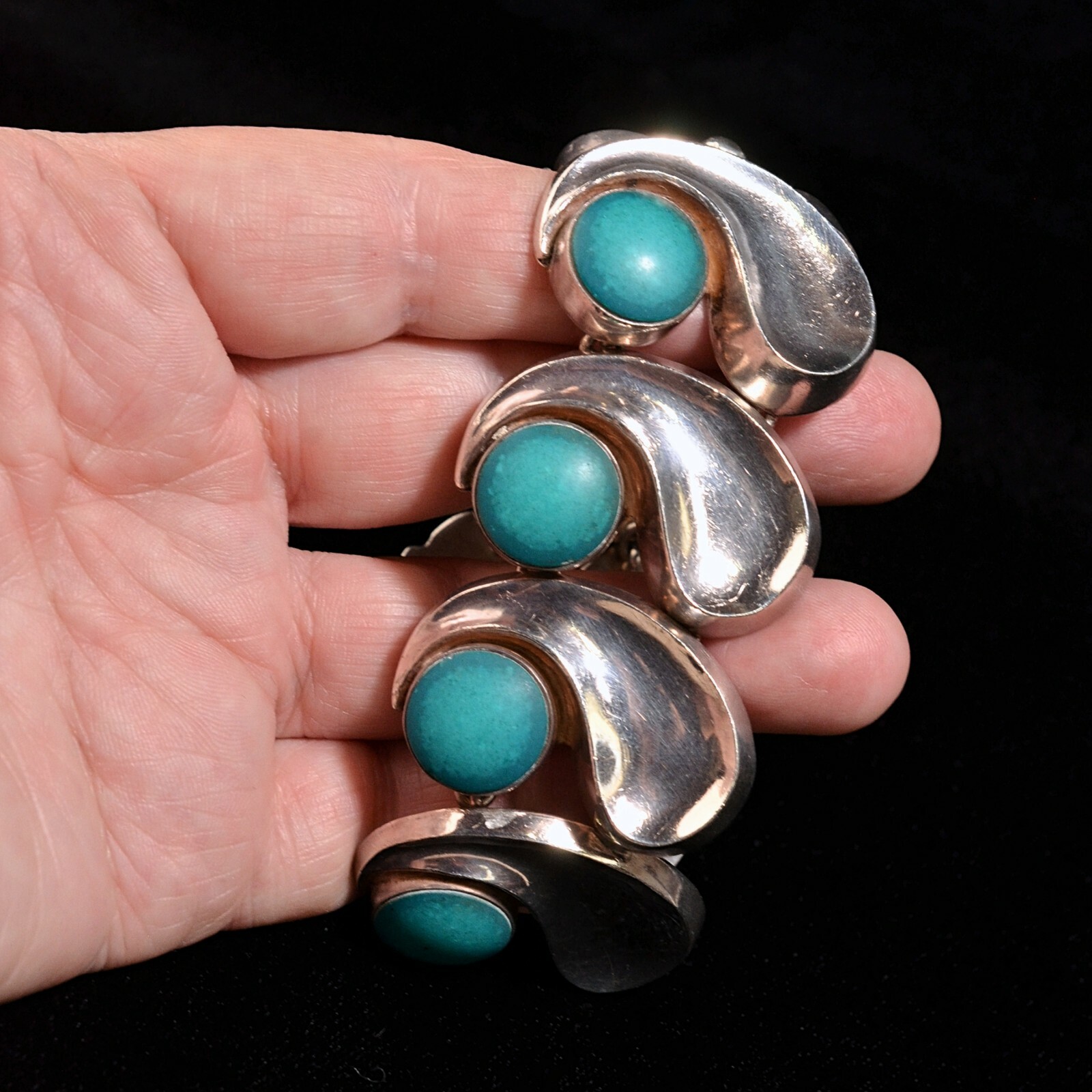 RARE Vintage Antonio Pineda & Los Castillo Sterling Silver Taxco Bracelet 127G