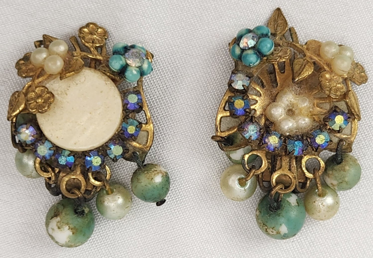 VTG Clip-On Earrings Lot of 4 Beaded Beauty Retro Fashion 1950s-1980s