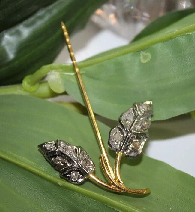 0.76ct Rose Cut Diamond 925 Sterling Silver Wedding Anniversary Stick Pin