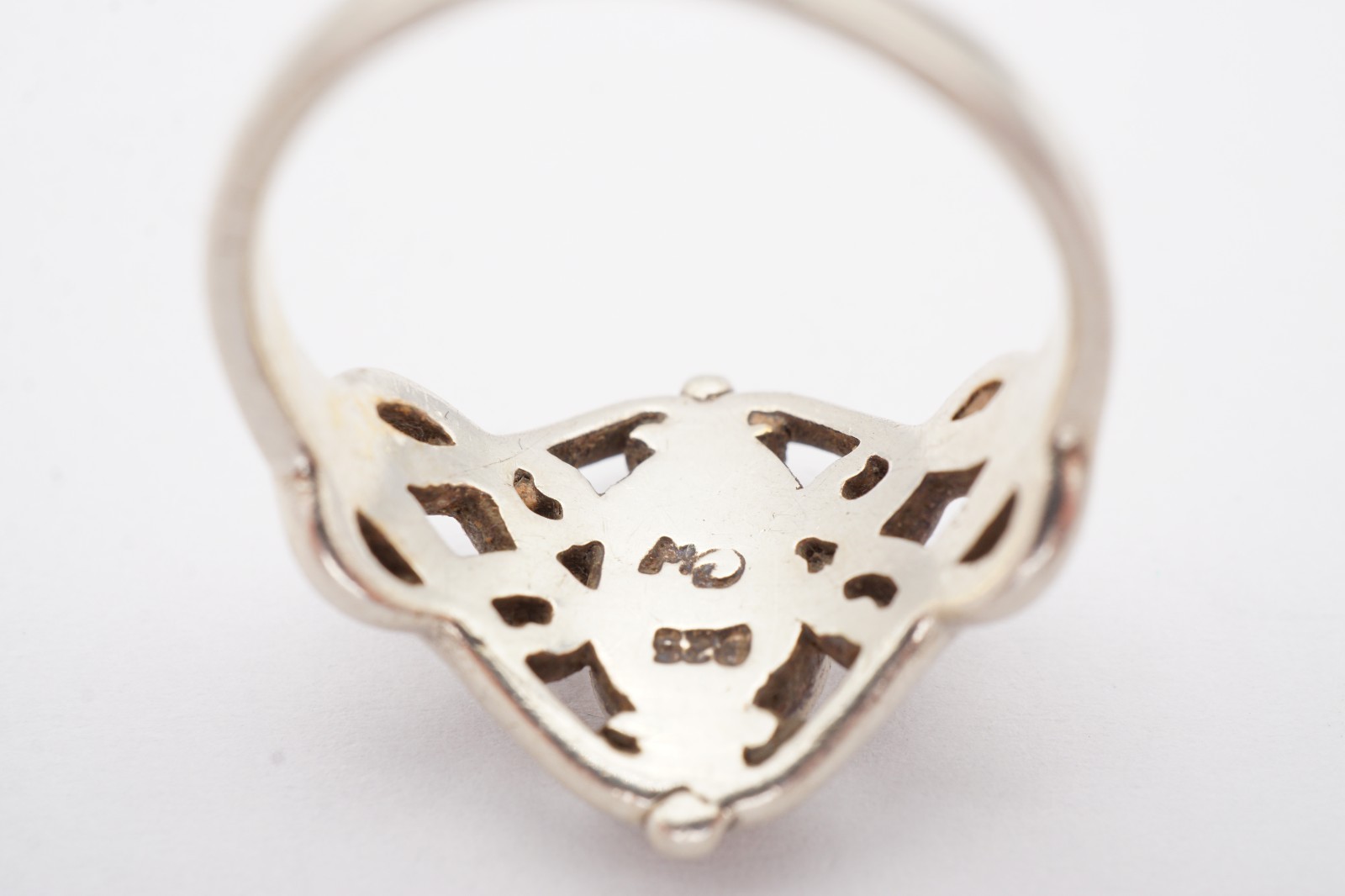 Vintage Sterling Silver 925 White Stone Ring Size 5.5 Marsala N6