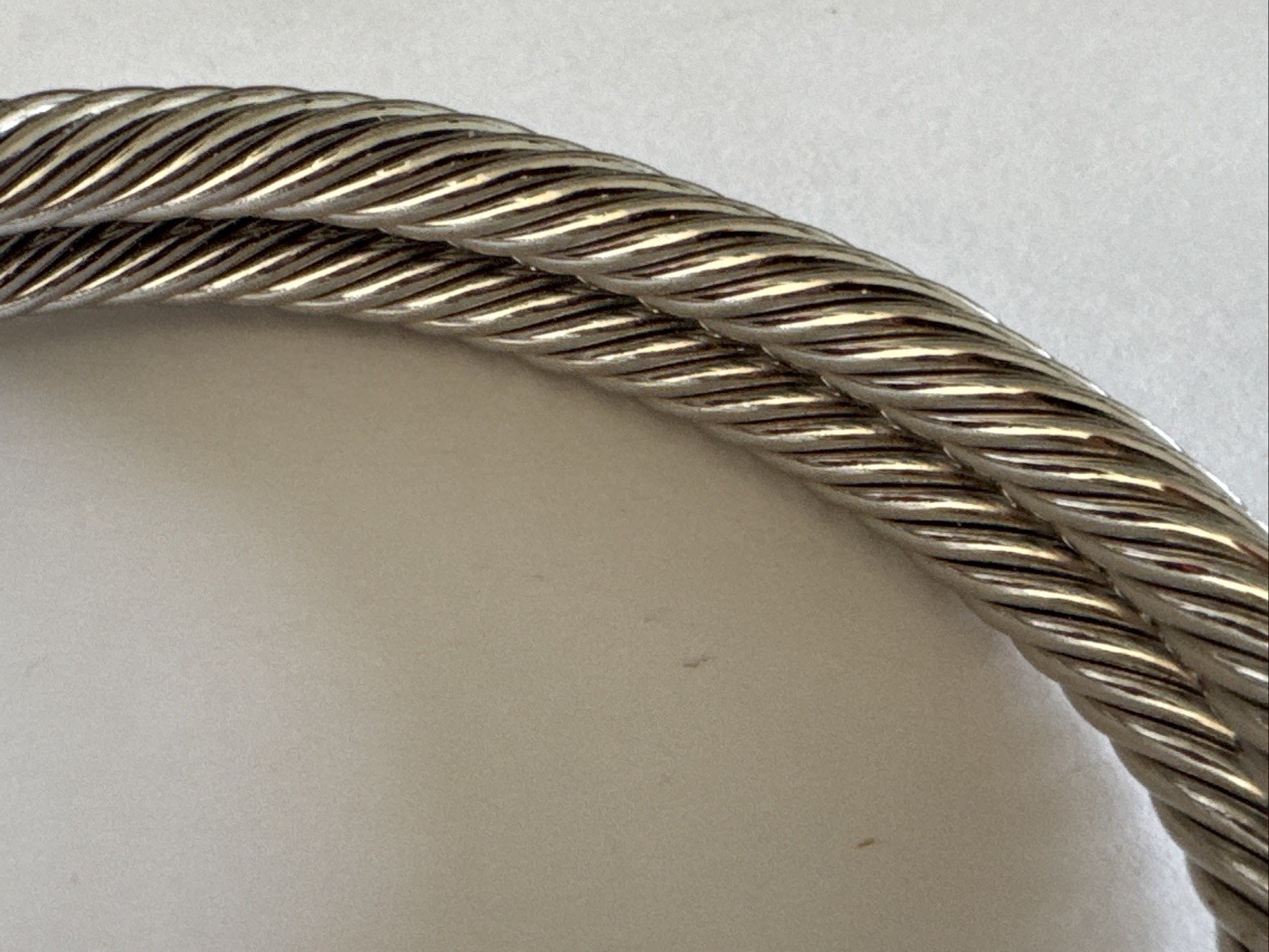 Vintage Cable Cuff Bracelet With Gripoix Glass Stones