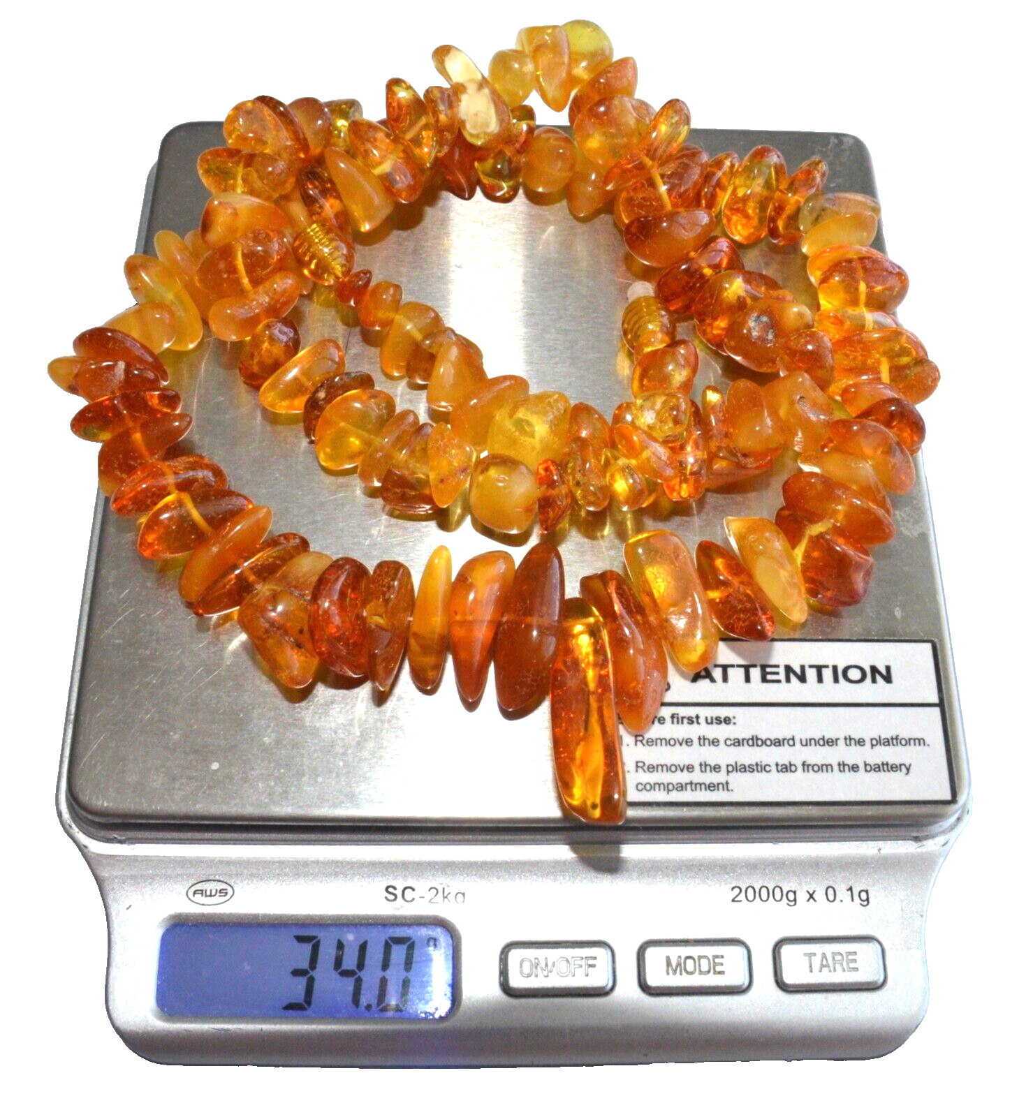 ✅54cm = 34gr RUSSIAN SOVIET BALTIC AMBER BEAD NECKLACE 琥珀 BRACELET STONE PENDANT