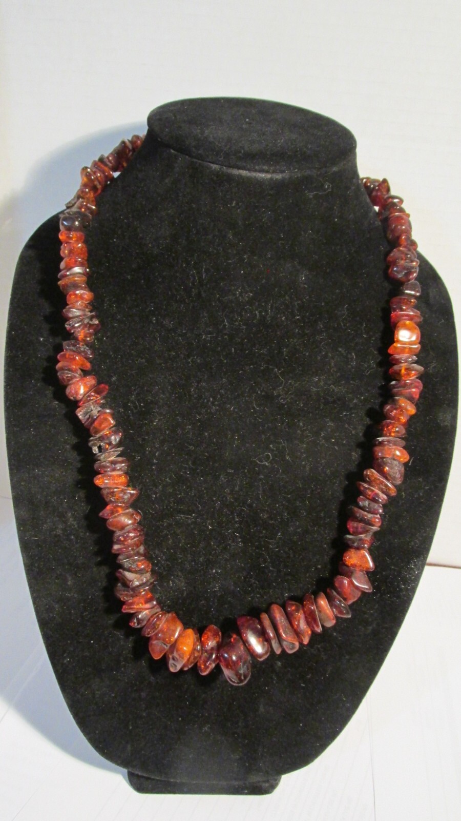 Vintage Beads Amber Necklace Dark Cognac 64 Gram Polished Crude