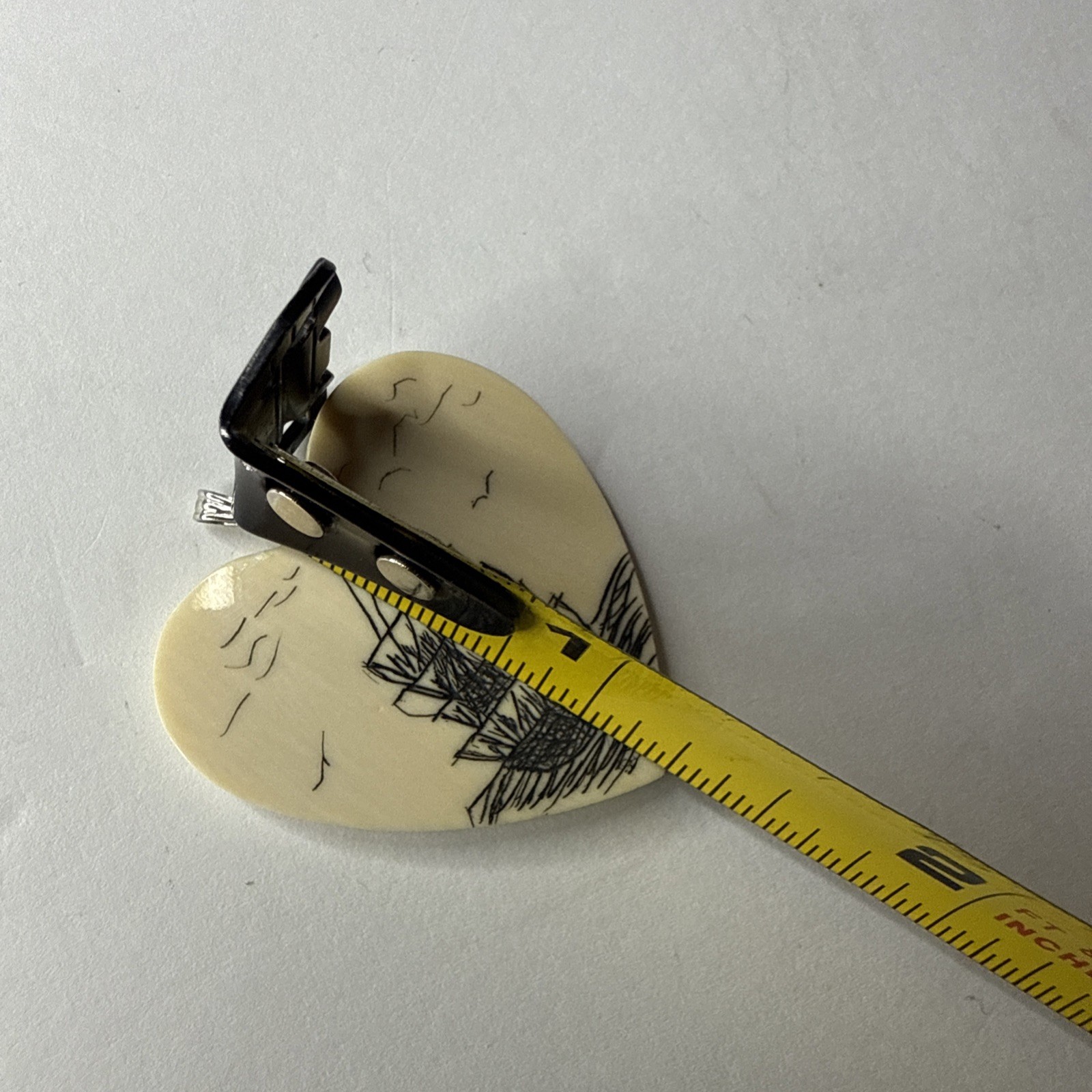 Vintage Scrimshaw Hand Etched Sailing Ship Pendant