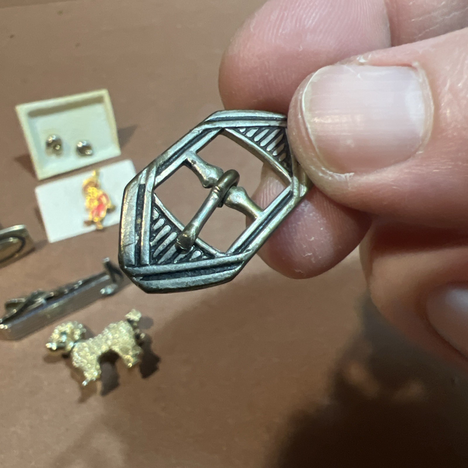 Vintage Costume Jewelry Buckle Anchor Bakelite Swank