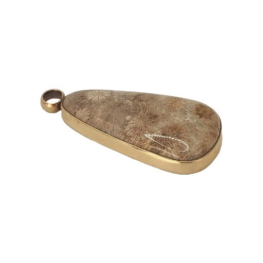 STEPHEN DWECK Large Vintage 2002 Fossil Coral Stone Bronze Pendant. Unique