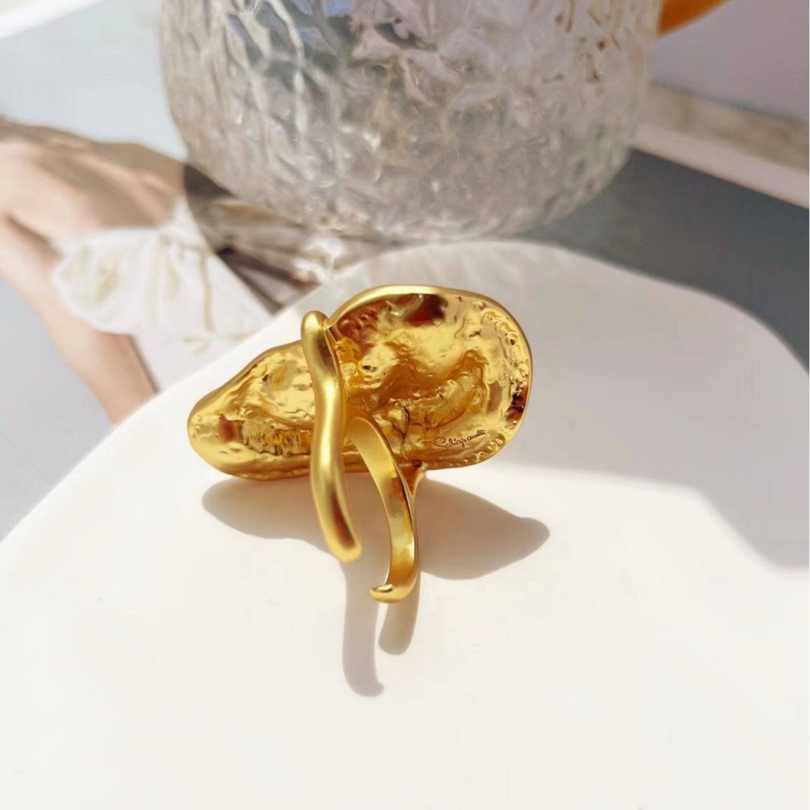 Schiaparelli Vintage Abstract Ear Open RingWITH BOX