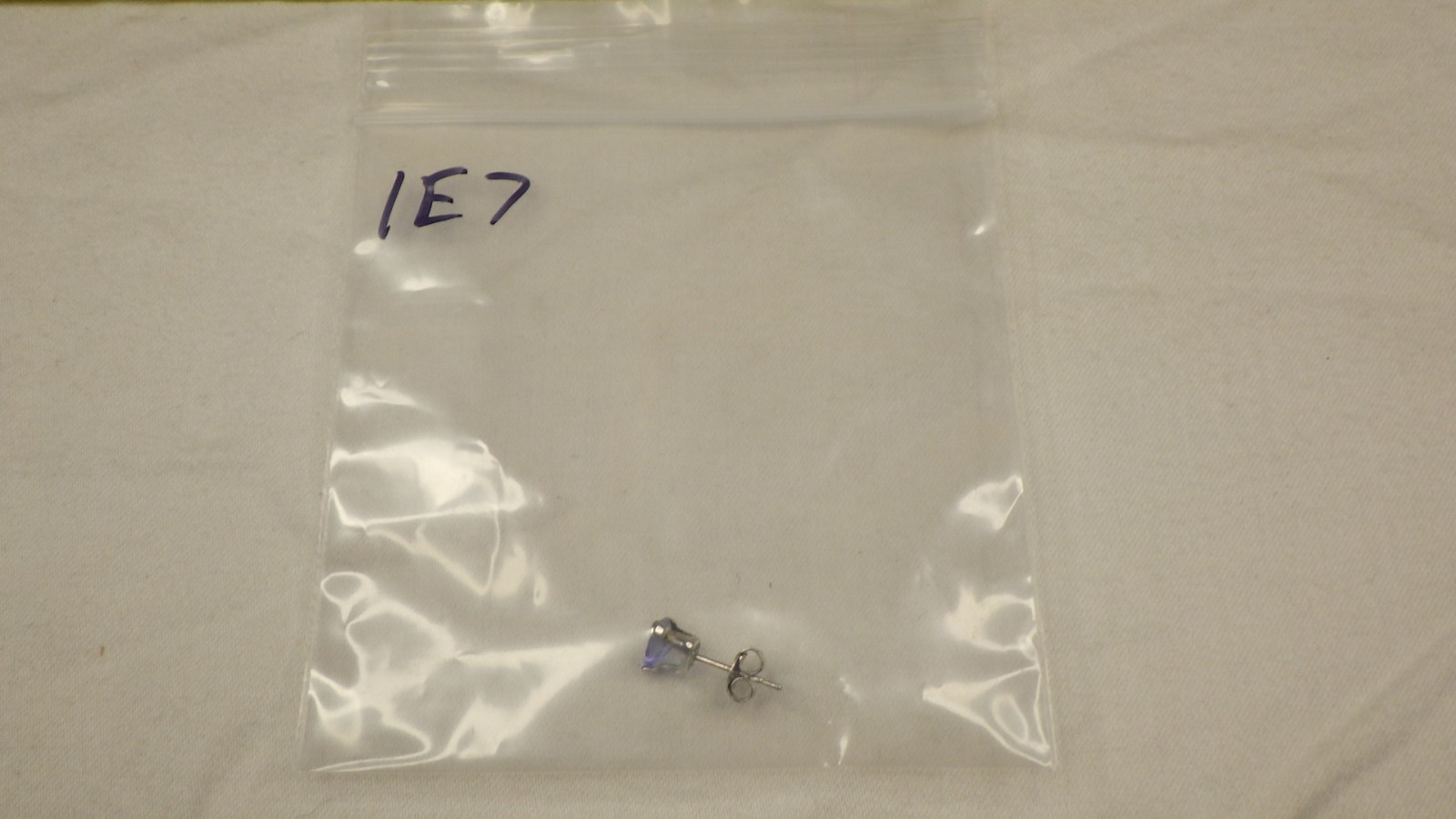 Vintage Sterling Silver .925 Earring (Single) Iolite Stud