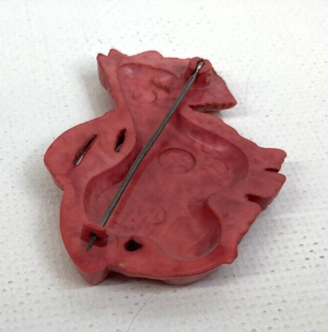 Vintage Pinkish Salmon Color Plastic Celluloid Scottie Dog Pin Brooch