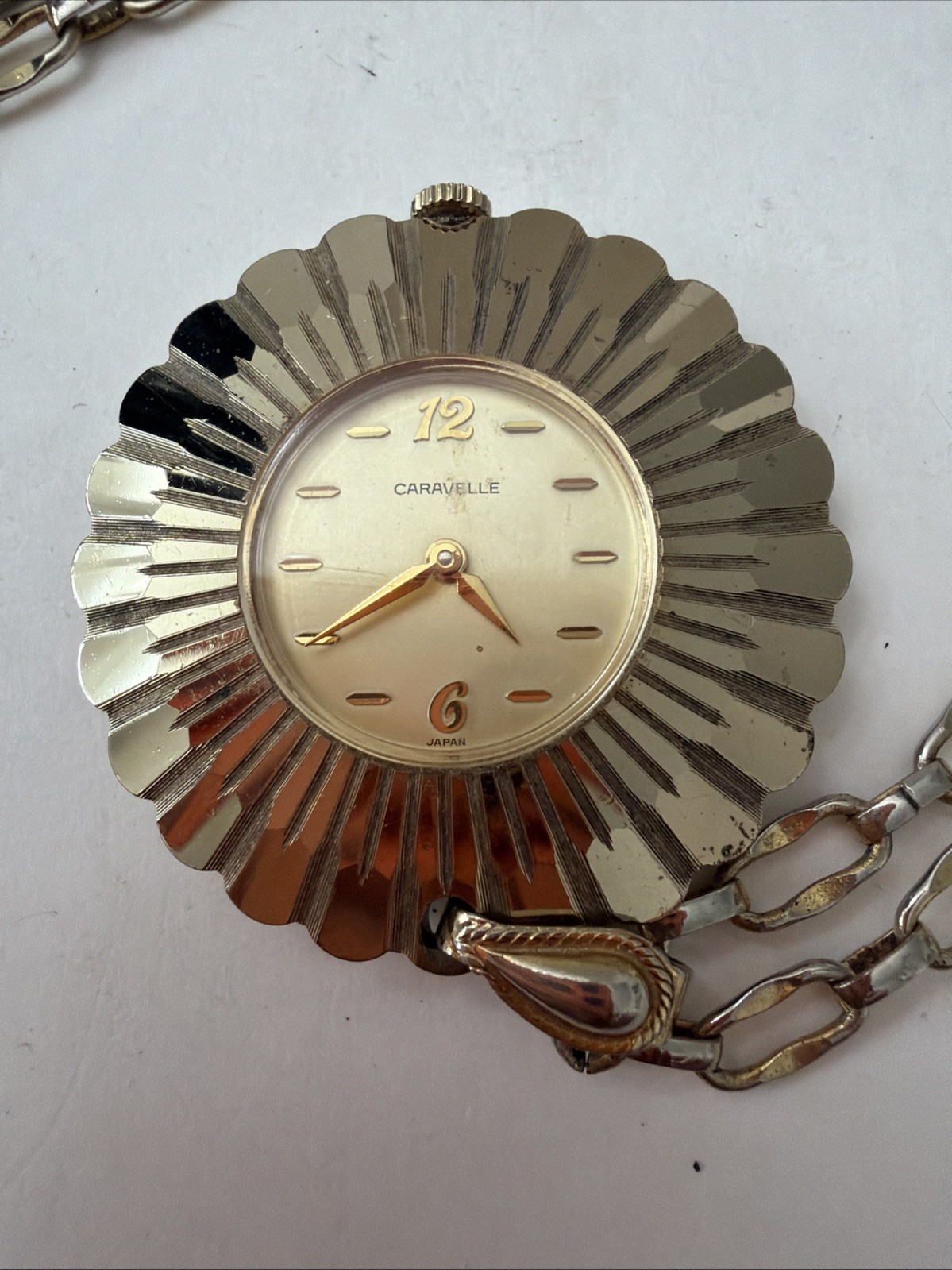 Vintage Caravelle Manual Wind Up Necklace Swiss Made Pendant Watch Works