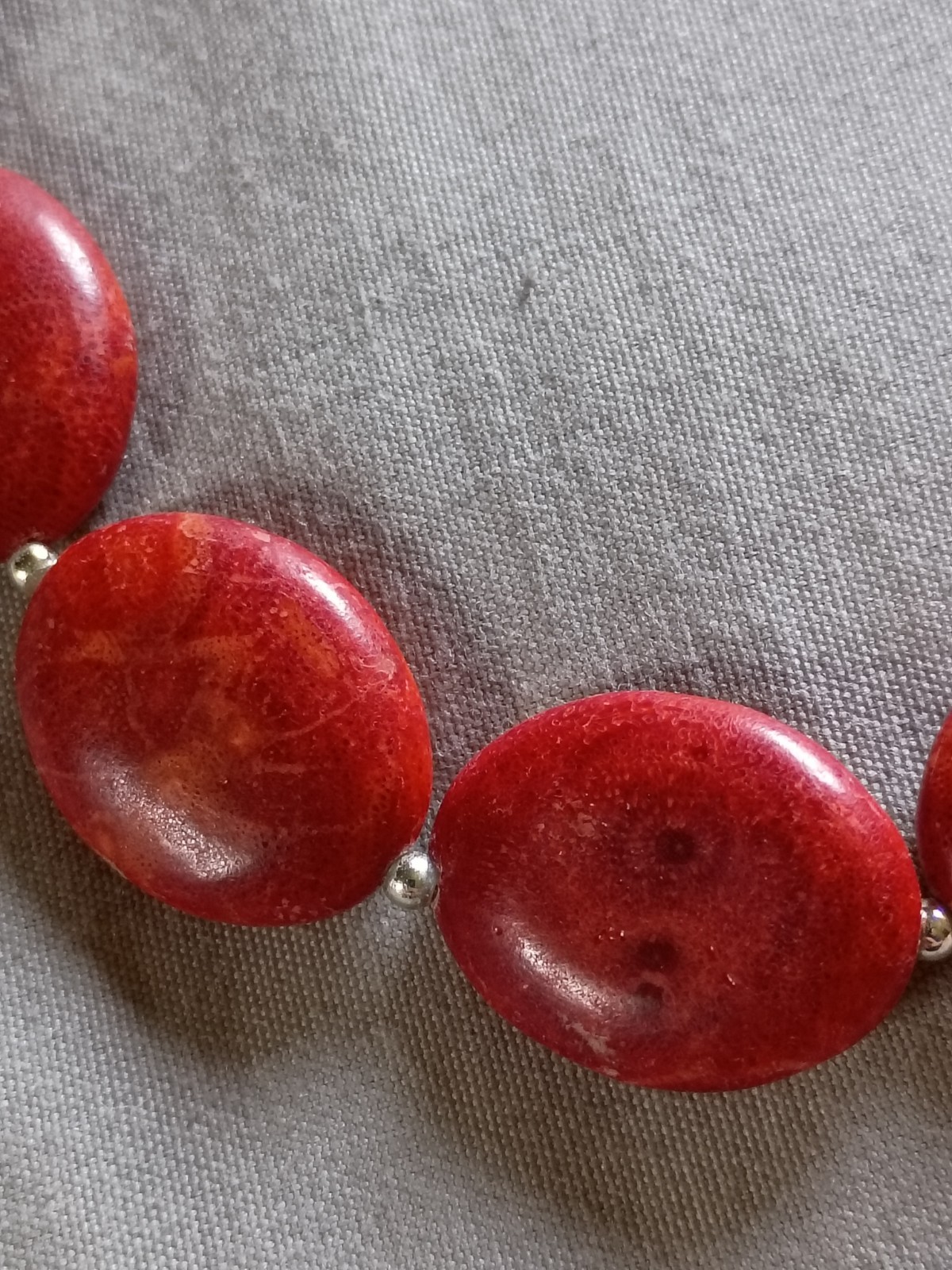 Vintage Dark Red Coral Necklace.