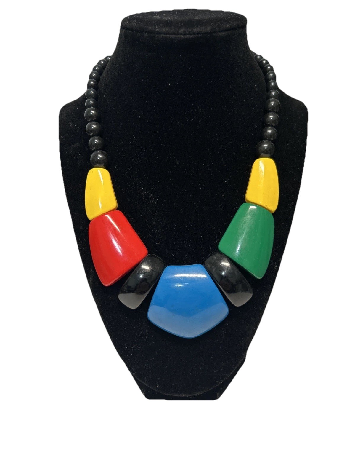 Vintage Retro Pop Art Modernist Necklace Made In Taiwan Republic of China 1980s