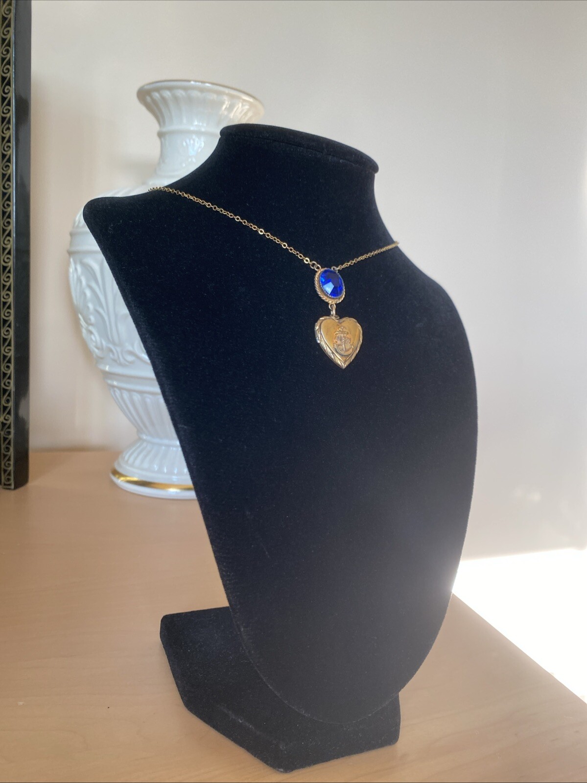 Vintage Photo Locket Pendant Heart Estate Jewelry Pre-Owned USN WWII Gold Filled