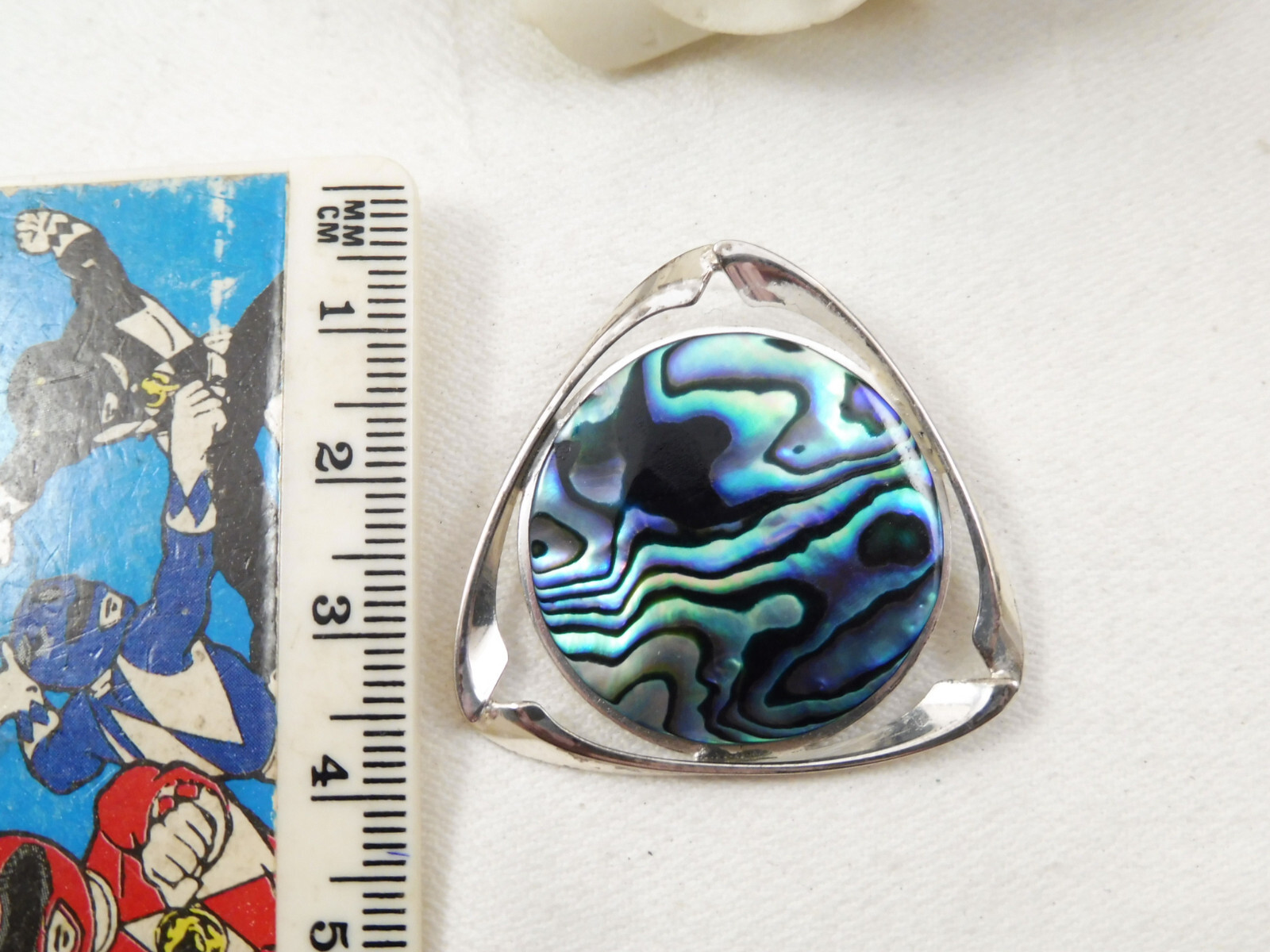 Vintage NZ Ataahua Bee Mark Paua Shell St Silver Brooch & Earrings Set Boxed