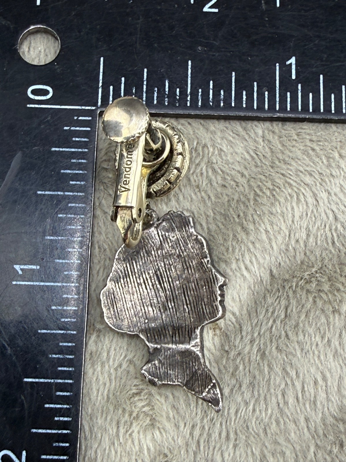 Vintage Vendome Clip On Earrings Silver Tone Woman