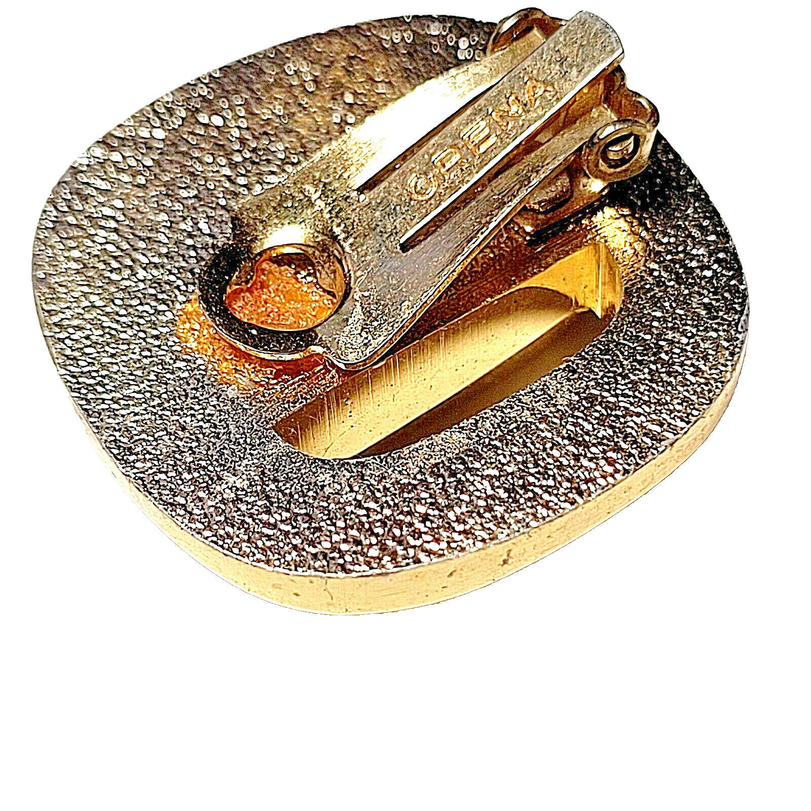 Classy Orena Paris Gold Tone Clip On Earrings-Black Enamel-Made in France