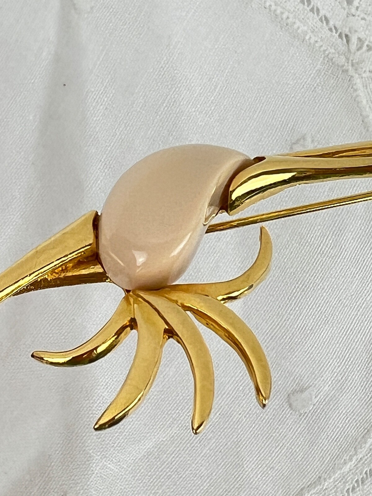 Lot of 3 Gold Tone Bird Brooches Pins Jelly Belly Rhinestones Red Orange Cream