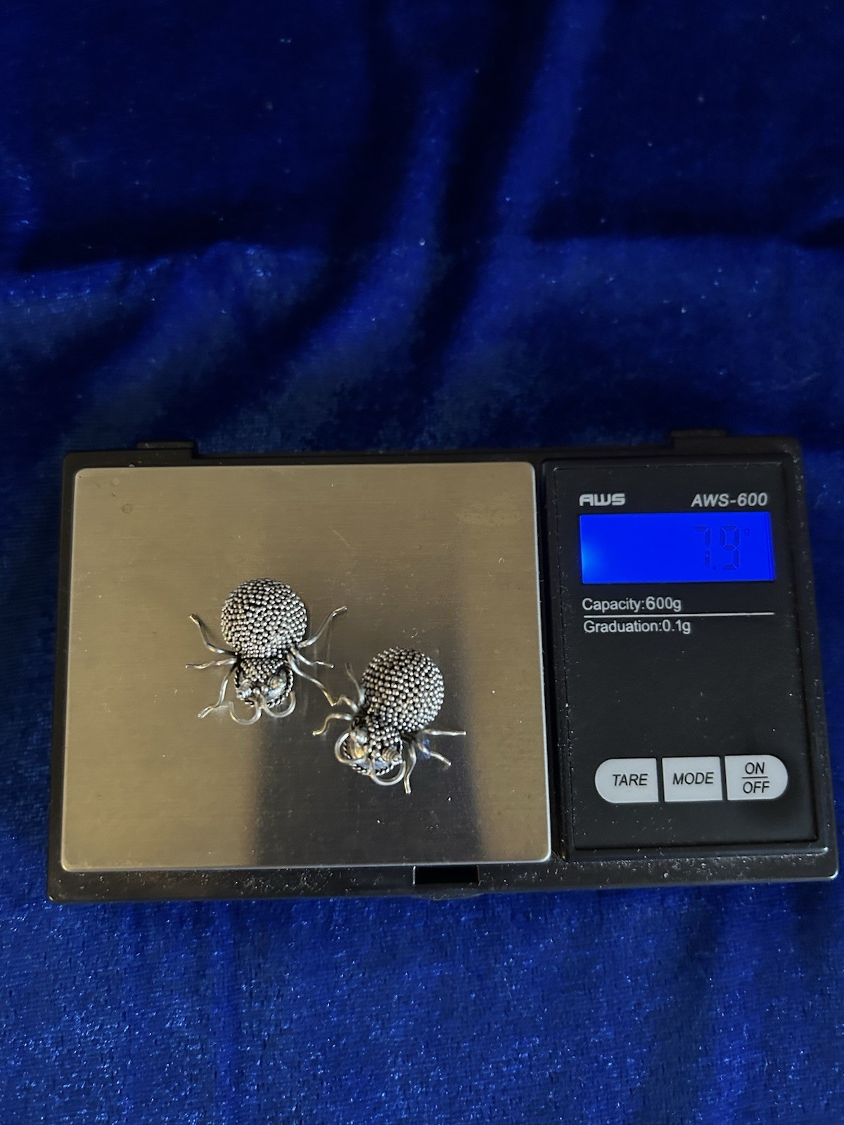 Vintage Sterling Silver Handmade Beetle Brooch/pins 2 Great Detail Nice Work