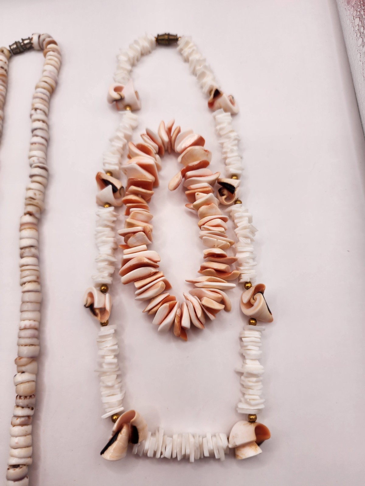 Vintage Hawaiian Puka Shell Necklace And Bracelet Lot