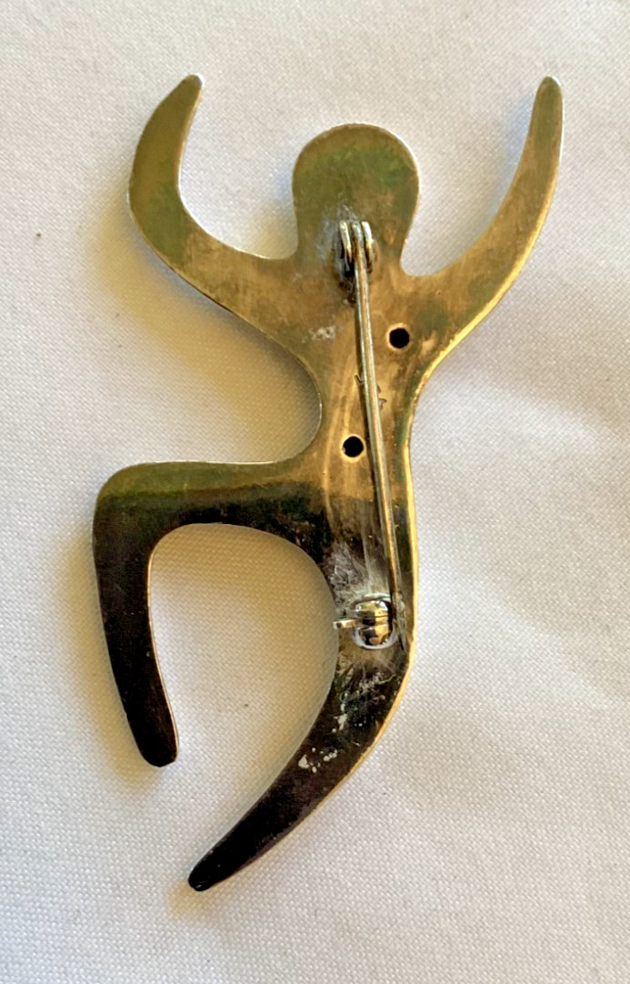 “Love to Dance” dancing person silver pin