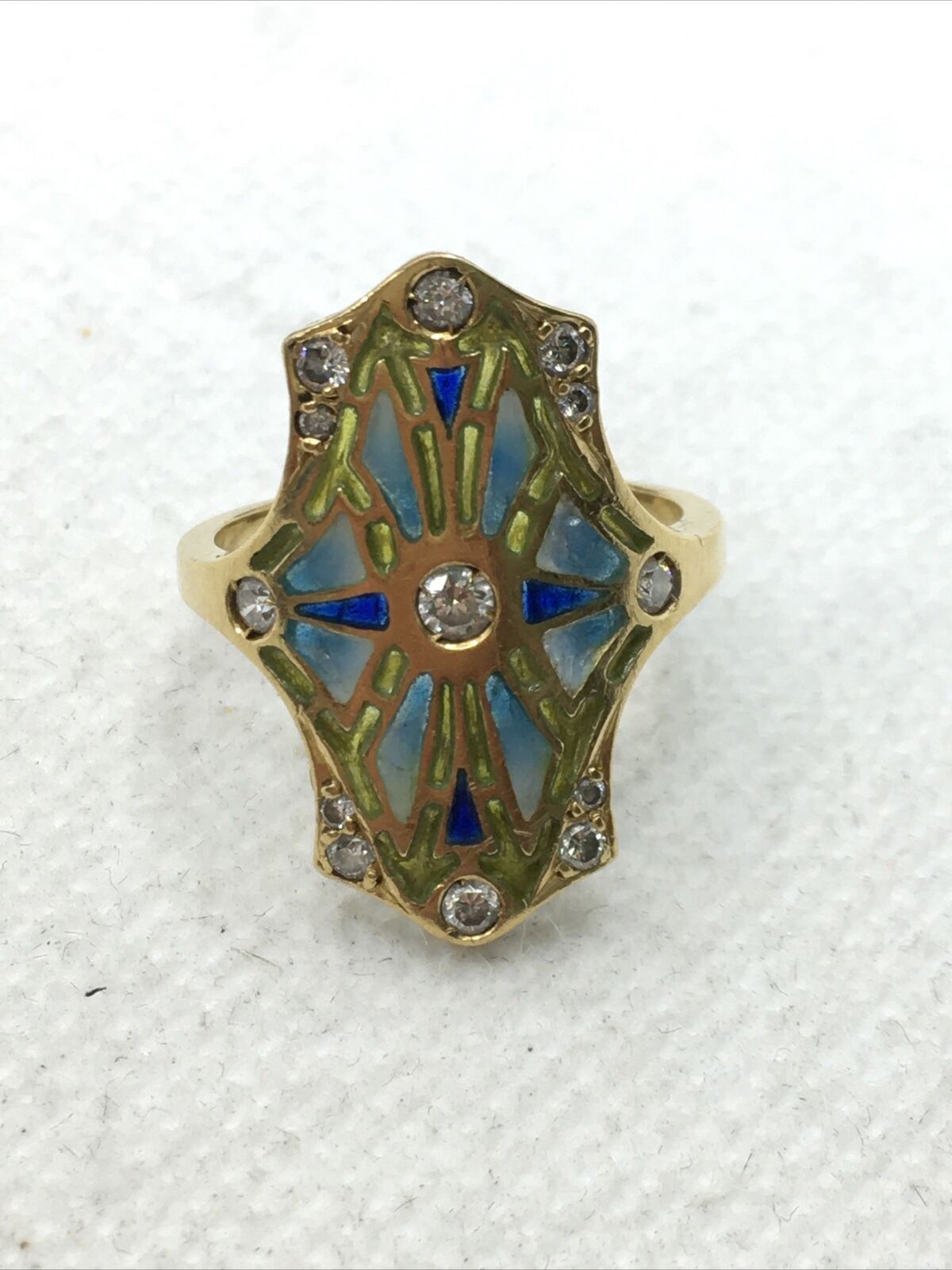 Vintage 18K Yellow Gold 0.35CTW Diamonds (SI; F) Handmade Ring 5gr. Size 7