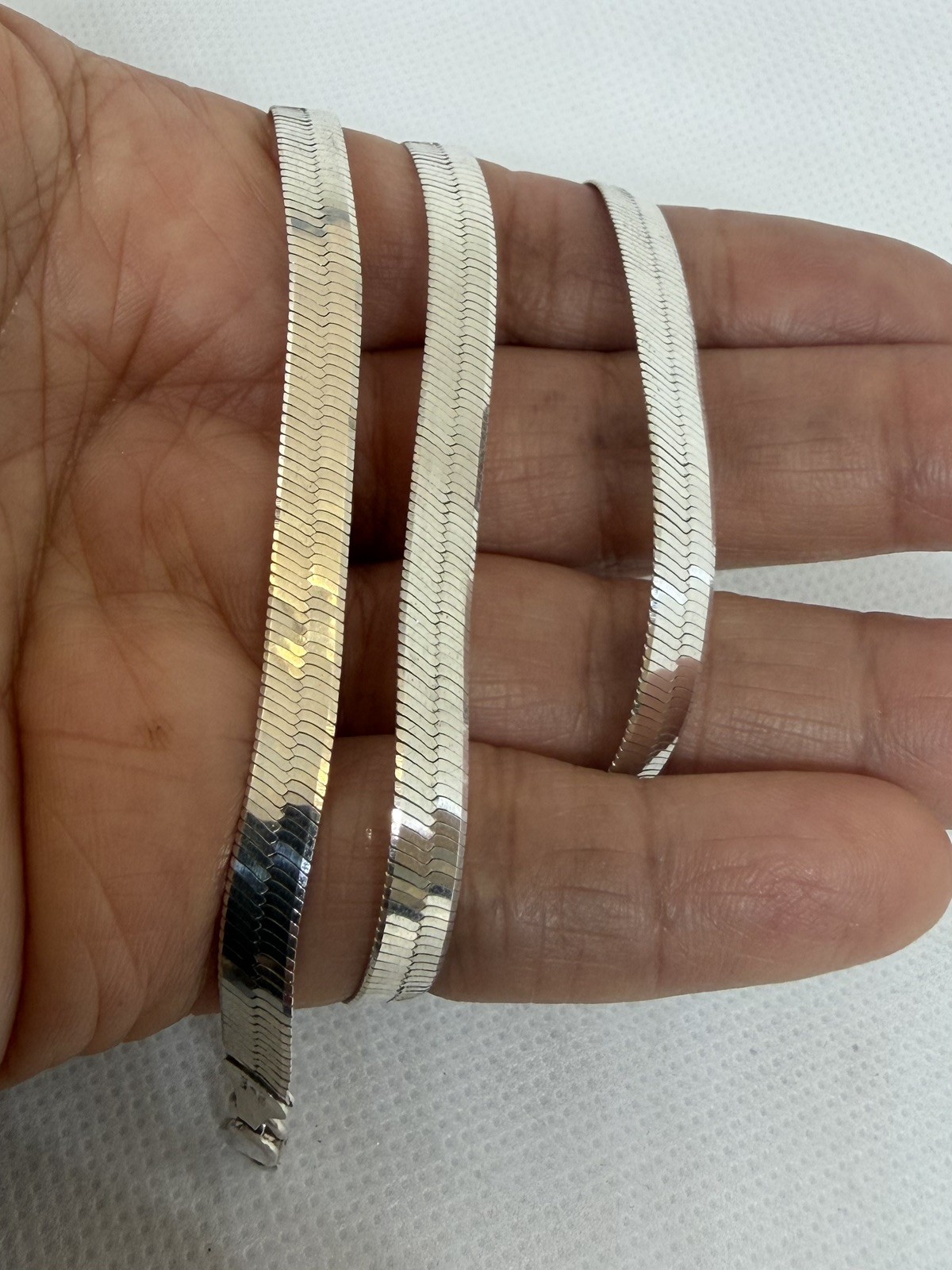 Vintage Italian Milor Herringbone 18″ 925 Silver Chain Necklace, 5.3mm, 12.33g