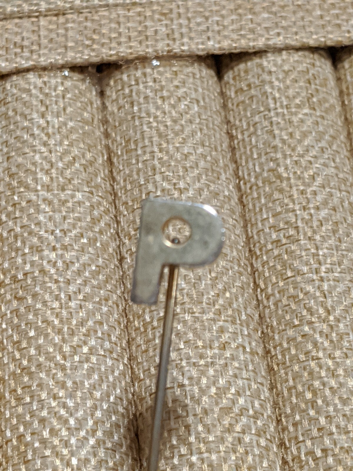 Vintage Gold Tone Initial Letter P Stick Pin