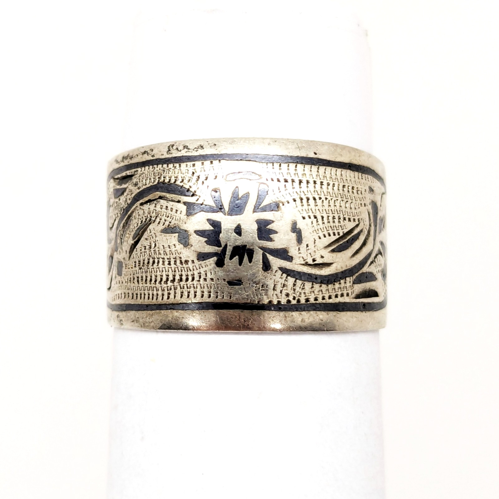Vintage RING KUBACHI Silver⭐️916 stamp Star ussr with Blackening-size: 6.5US #13