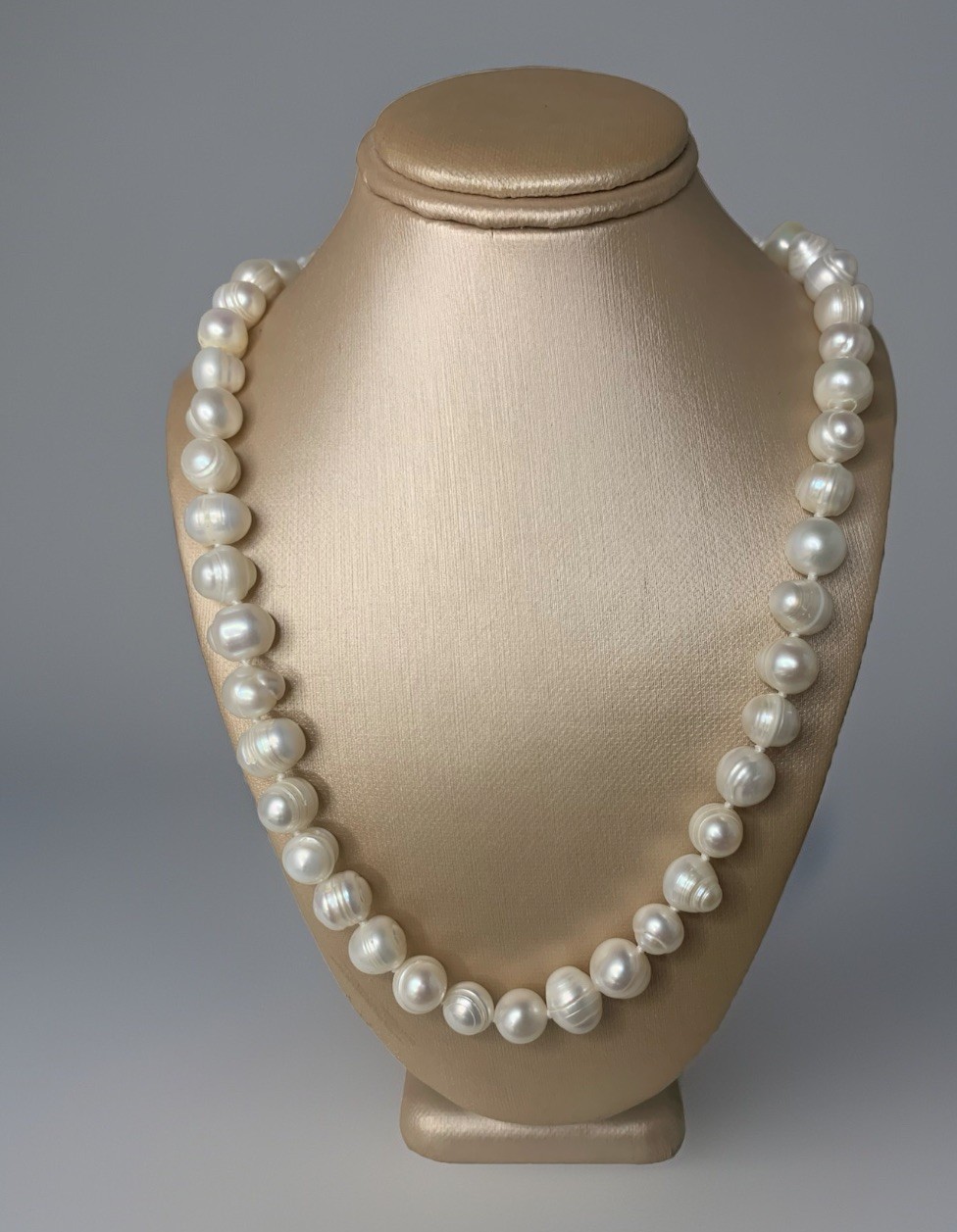 VTG Genuine Natural Freshwater Pearl 925 Sterling Silver Clasp Necklace 45cm