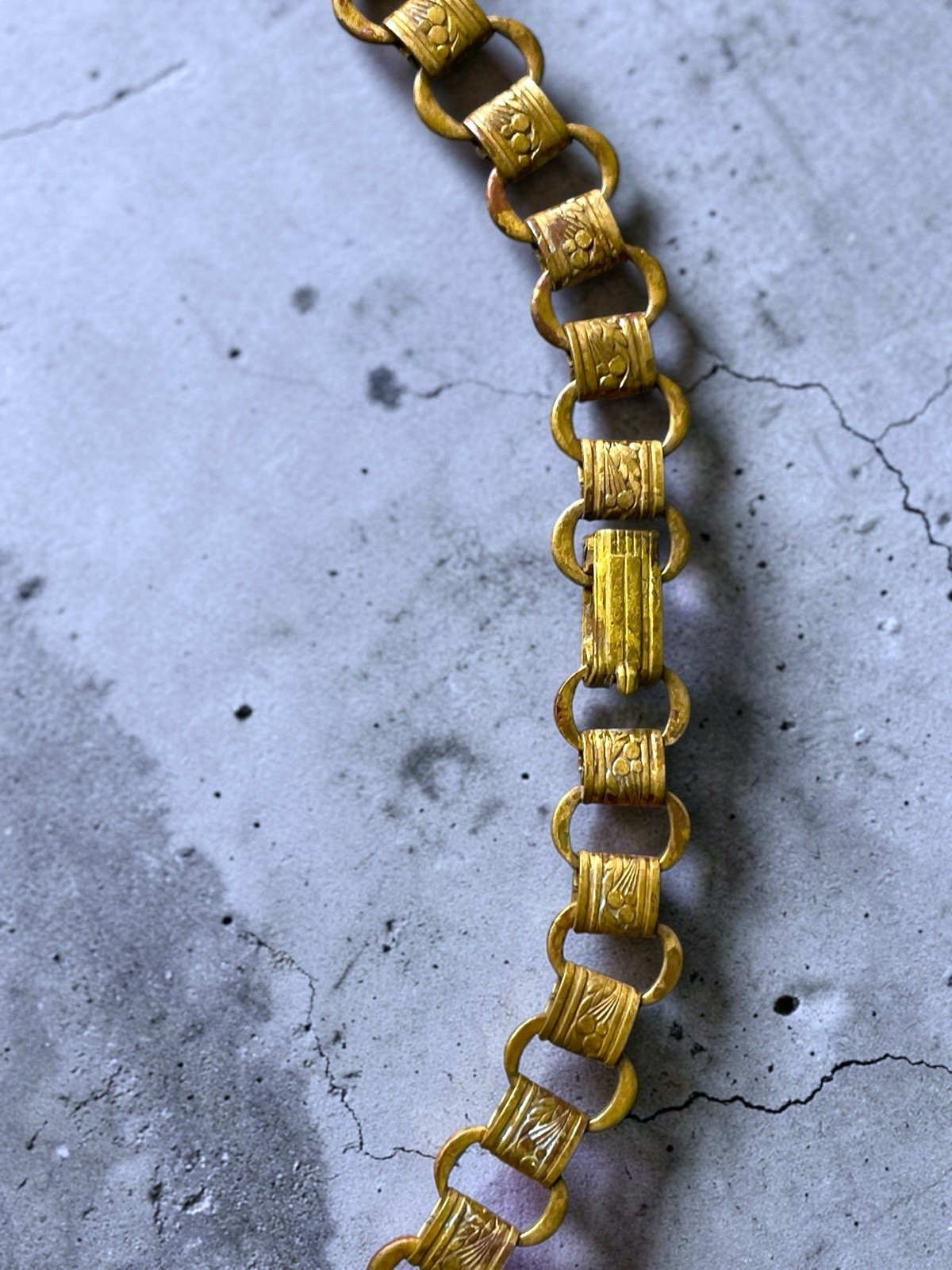 Victorian Book-link Chain Purple Twisted Czech Art Glass Festoon Bib Necklace