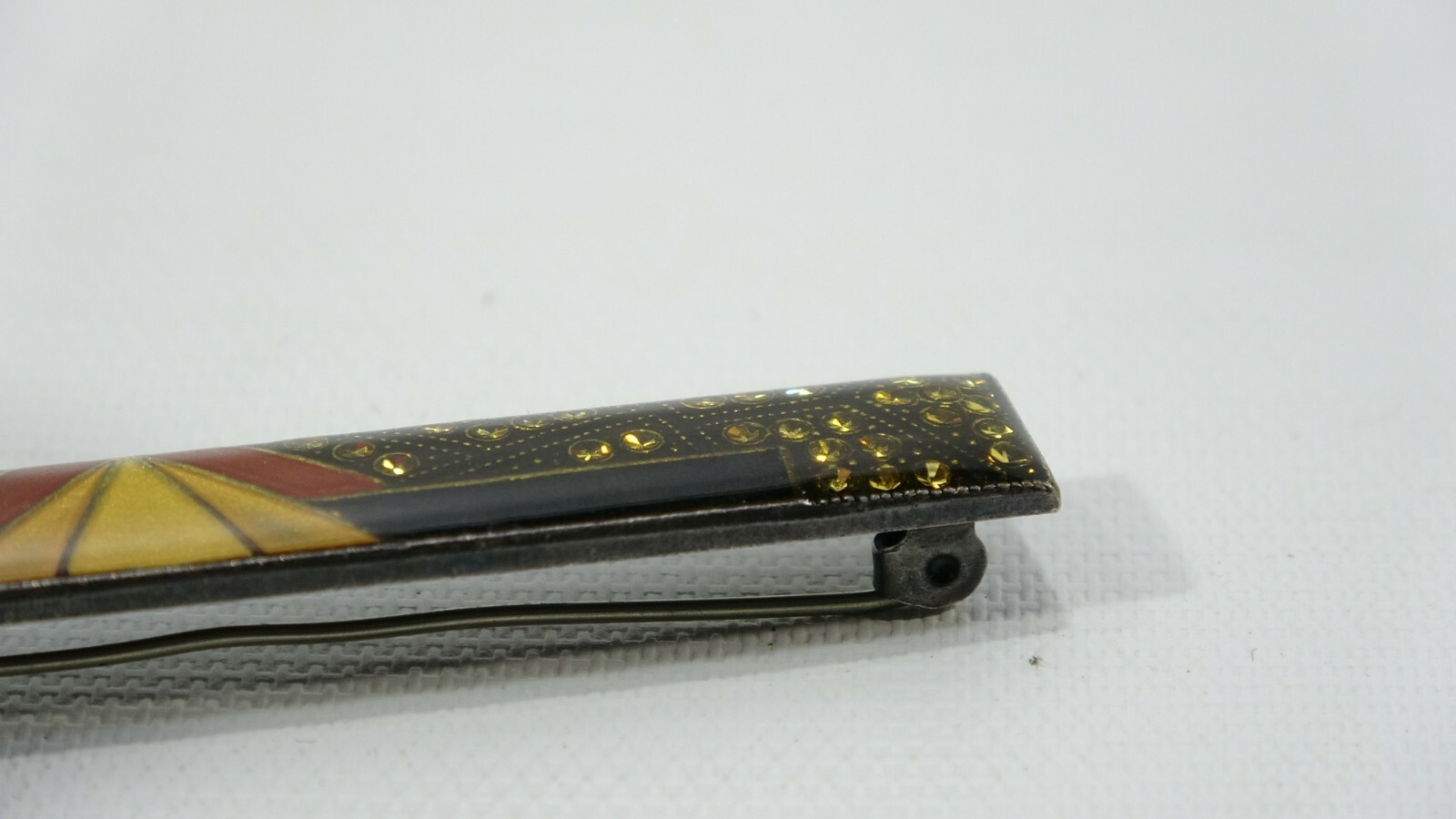 Art Deco Style Enamel Bar Pin With Safety Clasp Lapel Pin – Gold & Black Colors