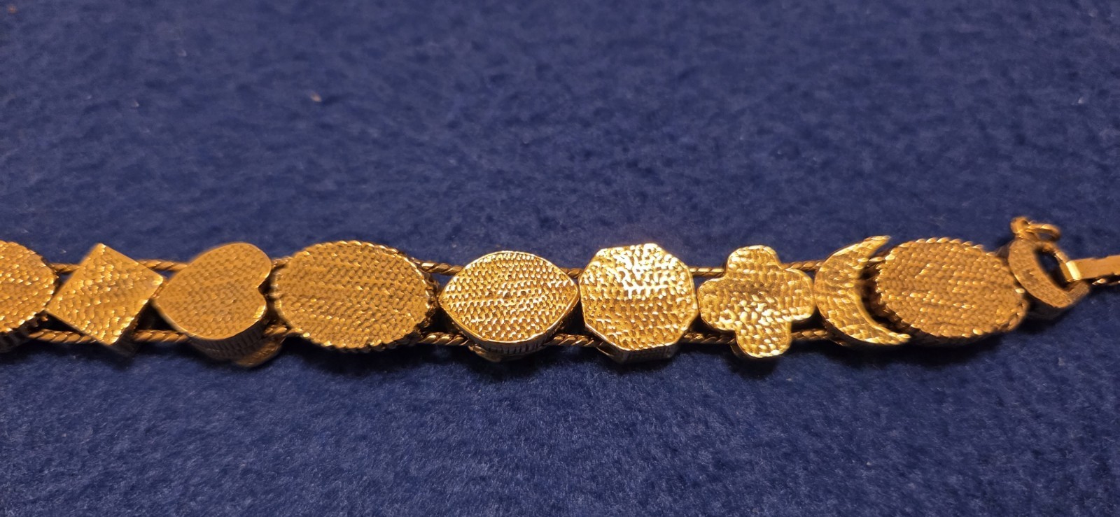 Vintage Goldette NY Victorian Revival Slide A Charm Bracelet. Excellent Cond.