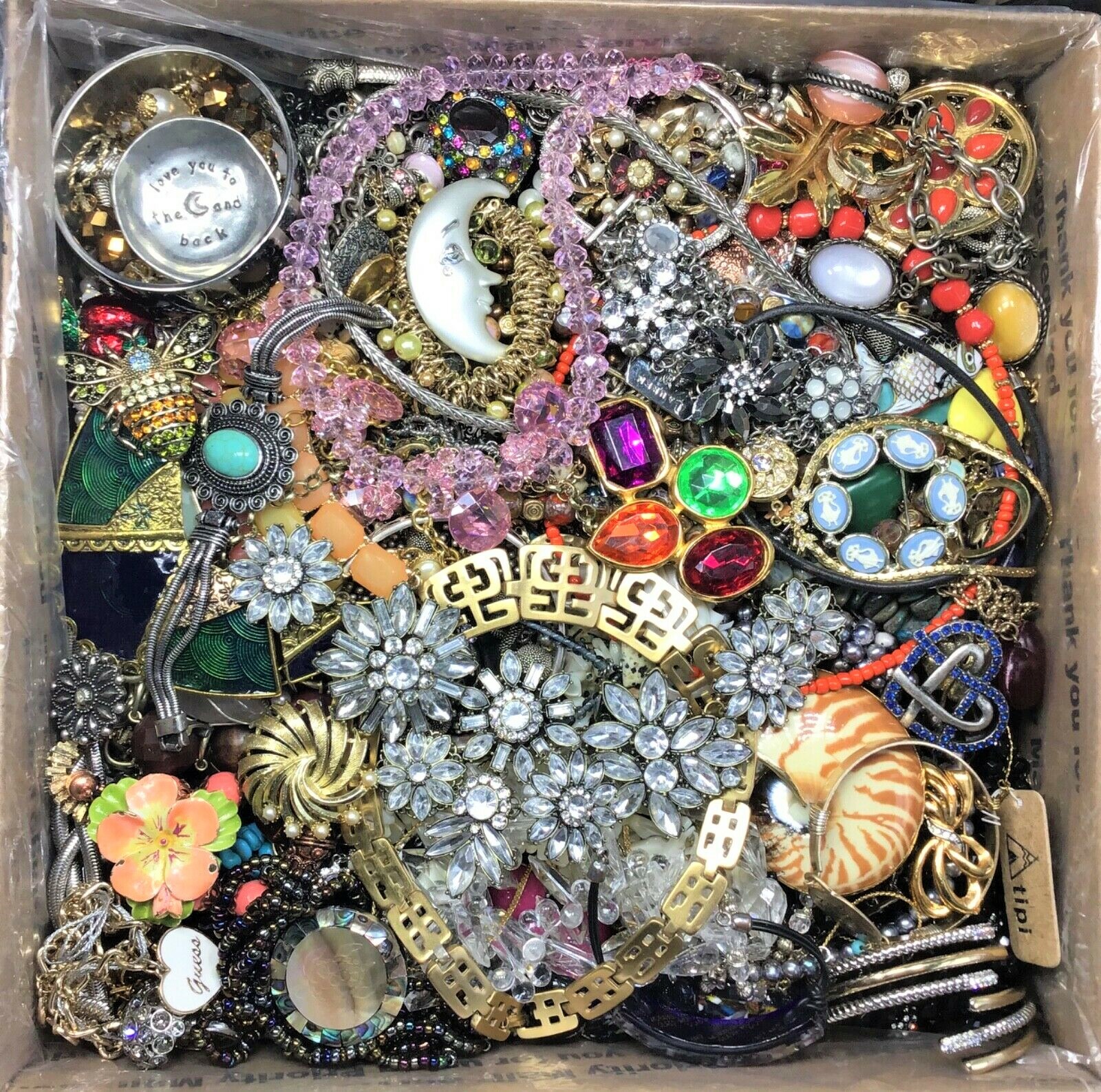 Jewelry Lot 7 Lbs Pounds Unsearched Junk & Wear Vintage & Mod Tangles Treasure