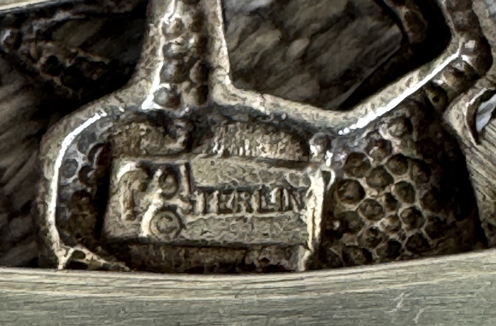 Vintage Signed Sterling Silver Double Cuff With Running Horse Bracelet