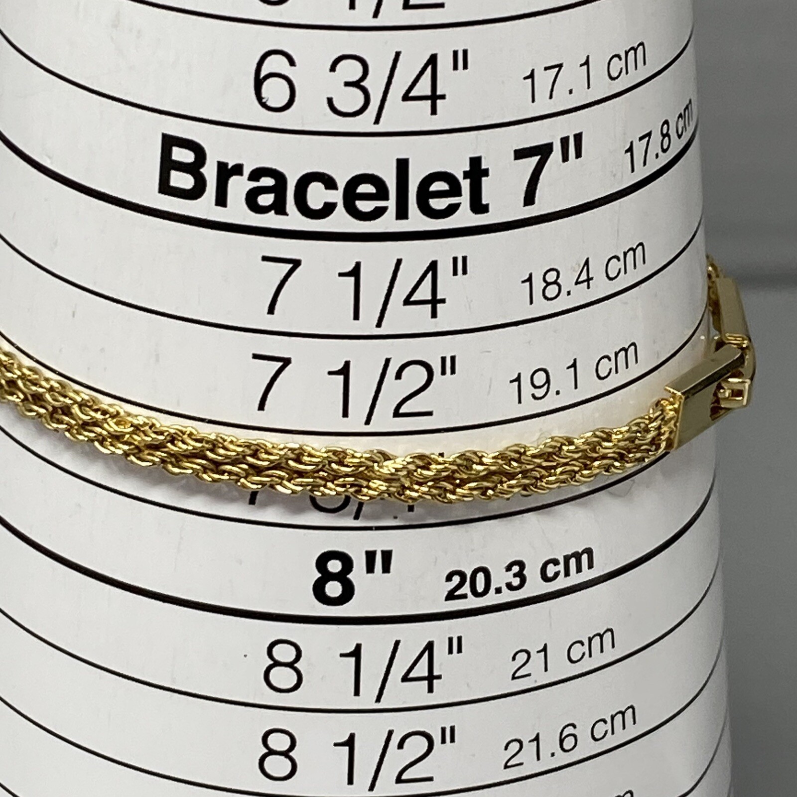 Rope Chain Tennis Bracelet Pair Gold Tone White Green Red Rhinestones 7-7.5″