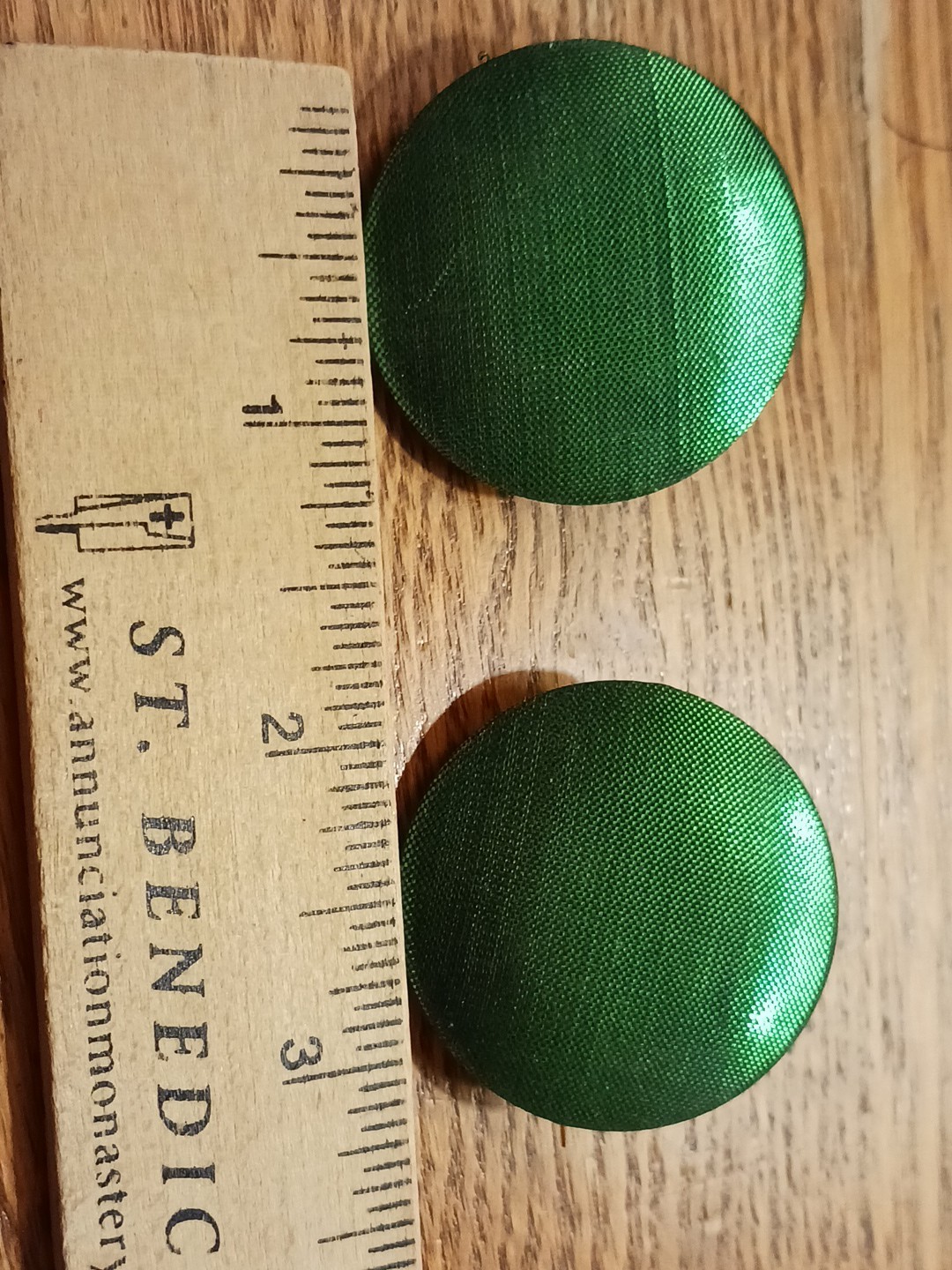 Vintage 4 Pr. Clip Back Earrings-1950s, 1980s. Round. Black, Green, Blue, White