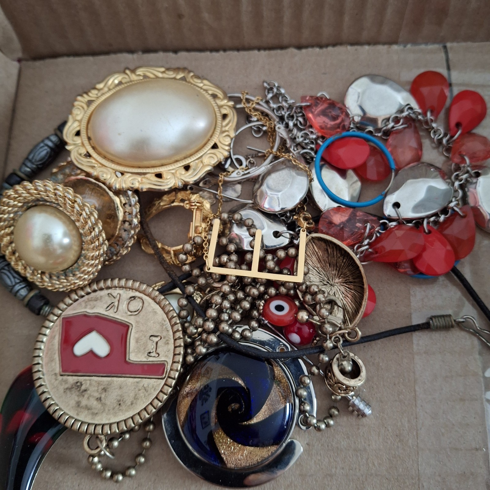 1+ Pound Vintage to Modern Jewelry Lot Wearables Necklaces Earrings Mixed