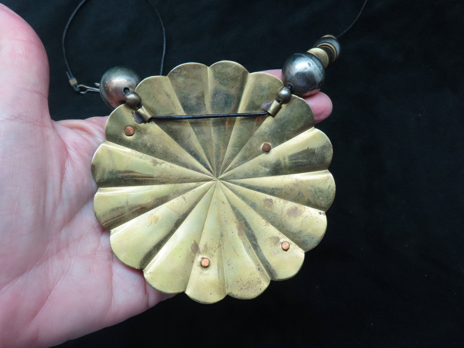 Vintage 1980’s Oversize Brass Elephant Statement Necklace