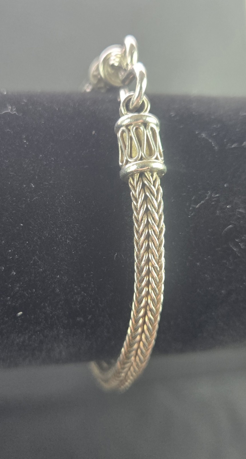 Vintage Handcrafted 7″ Sterling Silver Foxtail Bracelet With Hook And Eye Clasp