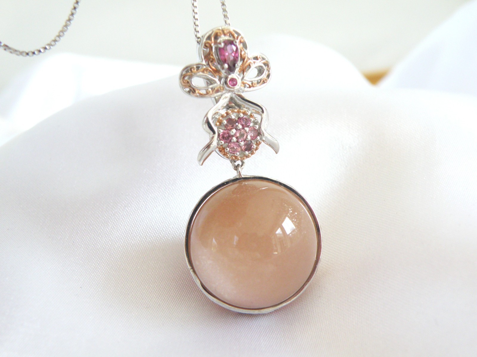 Sterling Silver 925 Gems En Vogue Michael Valitutti Moonstone Orb Pendant