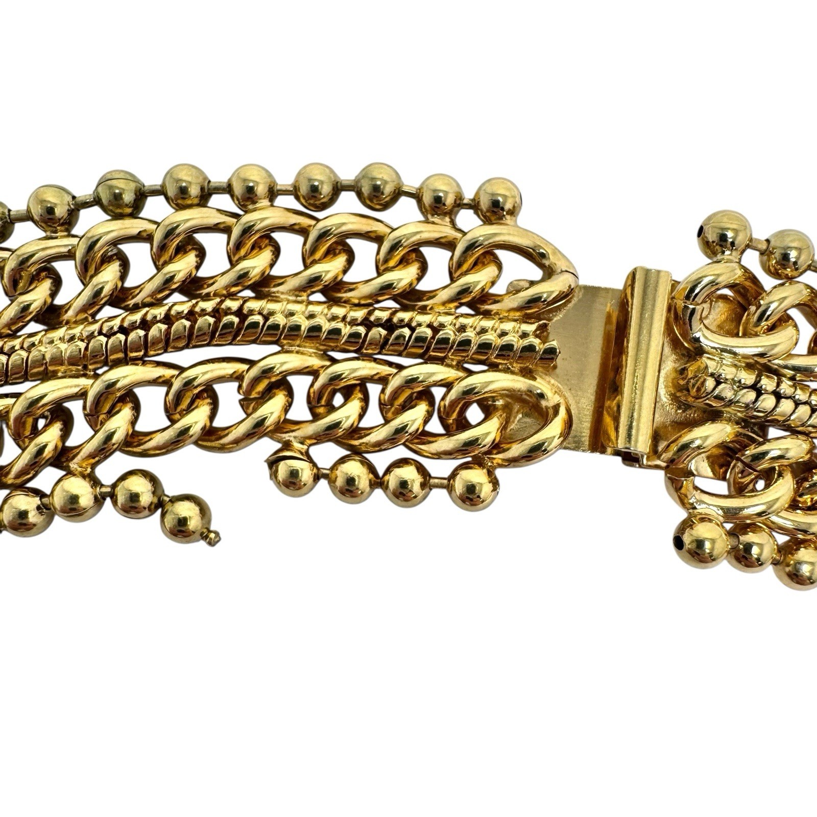 Vintage Gold Tone Cleopatra Necklace Multi Chain Styles Statement 18”