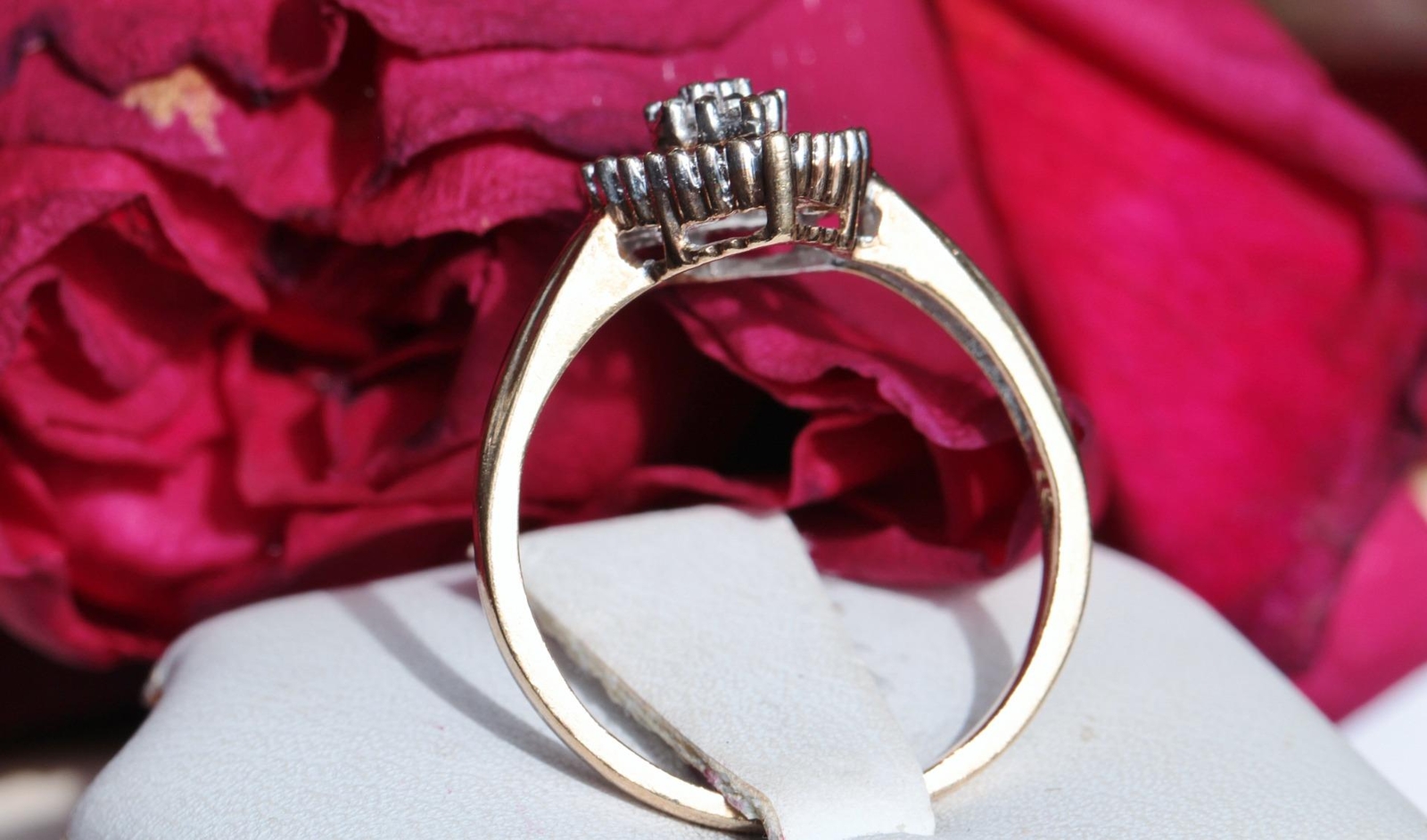 10k yellow gold ring 0.35ct natural diamond size 7 vintage handmade 2.7gr #5283