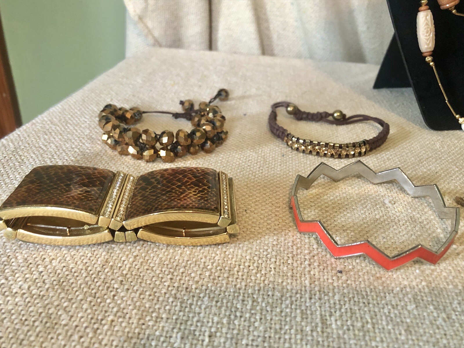 Lot of 20 Vintage to Modern Jewelry Mix Matching Orange Gold Tone Peach Brown