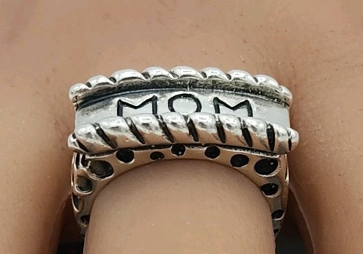 Vintage Dian Malouf DLM Sterling Silver MOM Ring Sz. 7.25